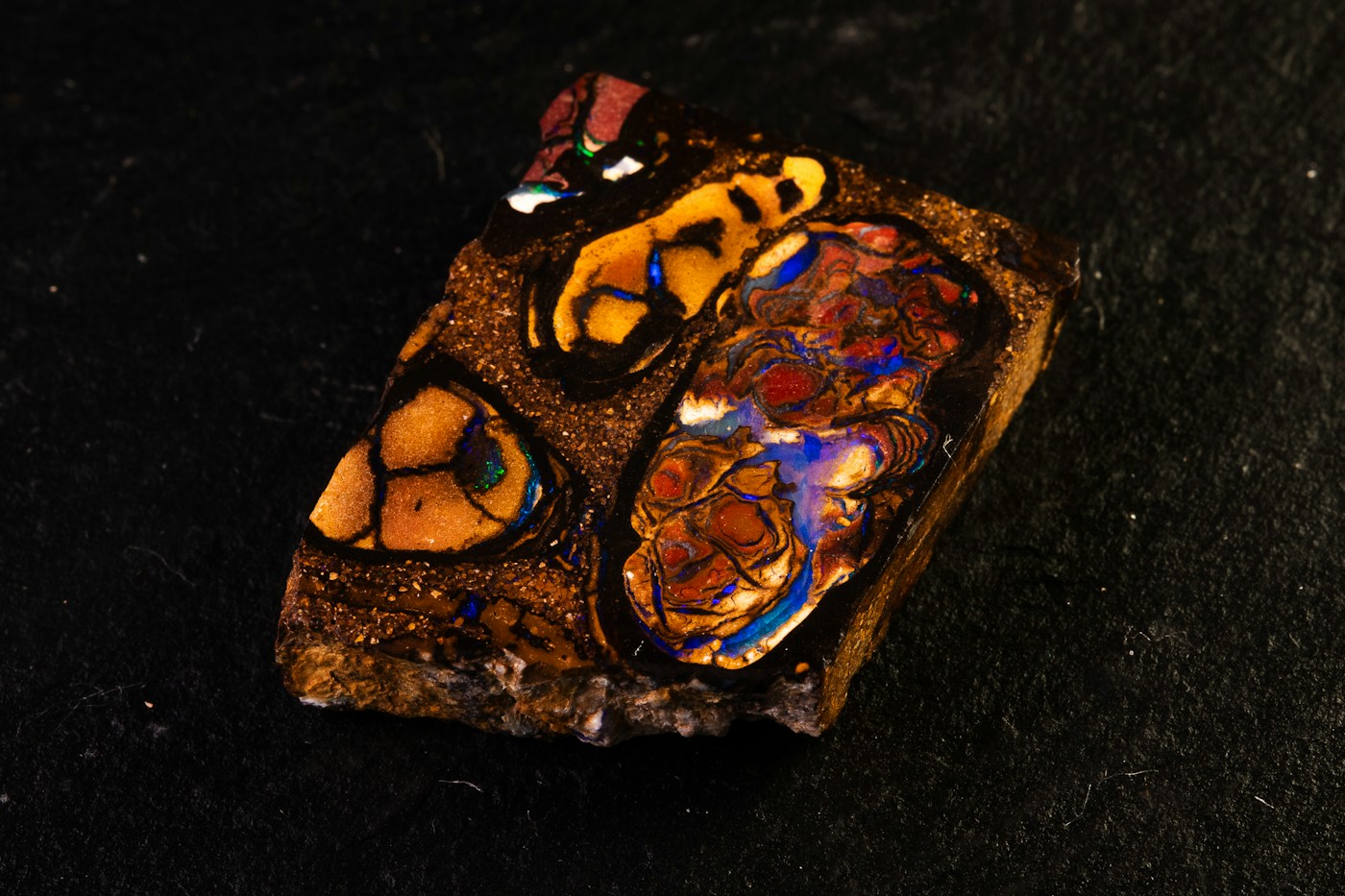 Colourful Australian boulder opal