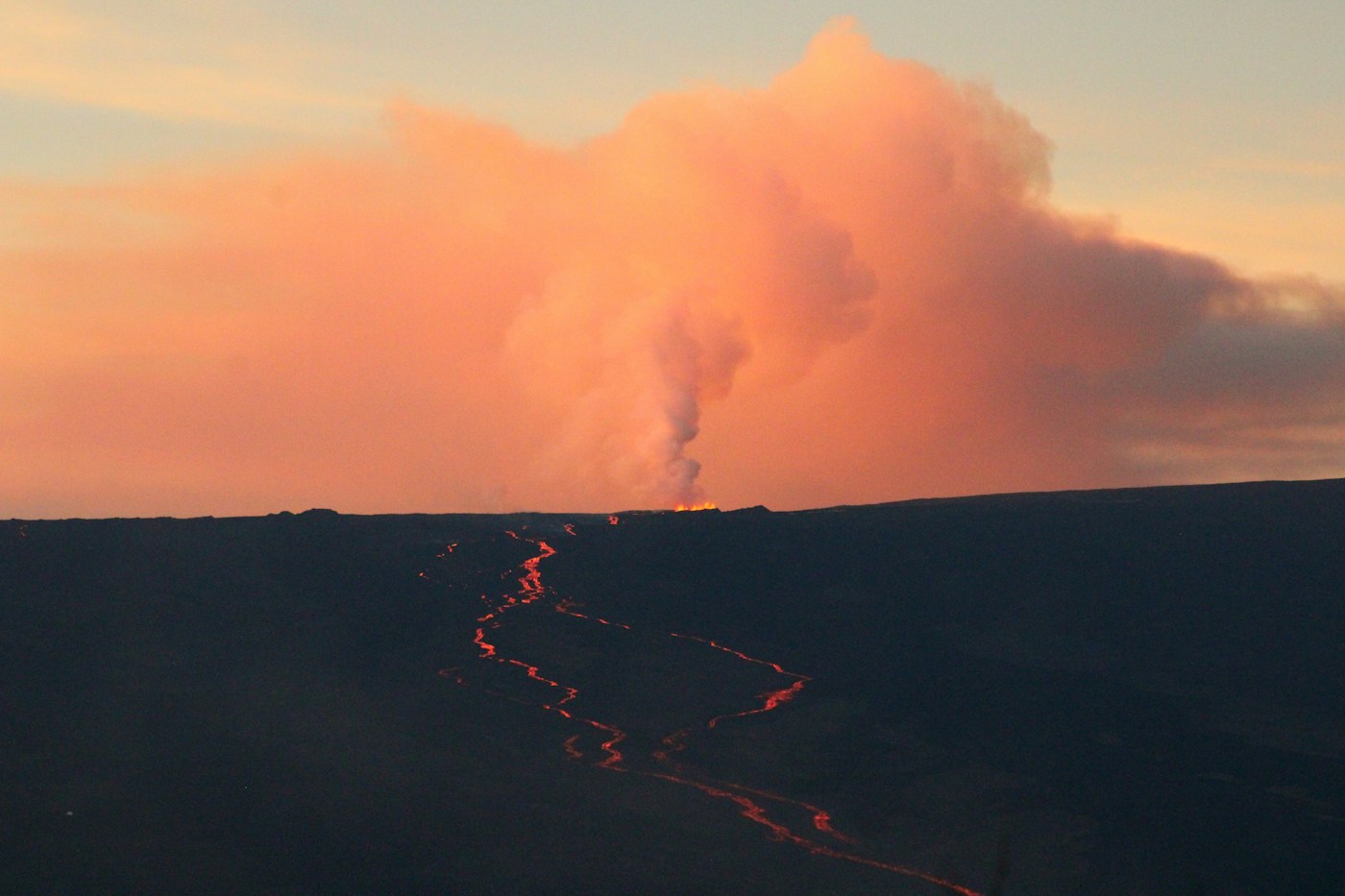 Mauna Loa eruption in Hawaii, photographed in 2022